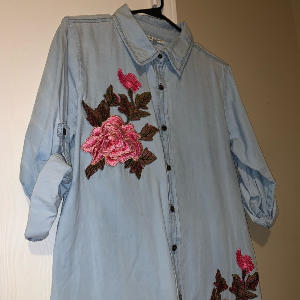 Cute light denim buttoned dress